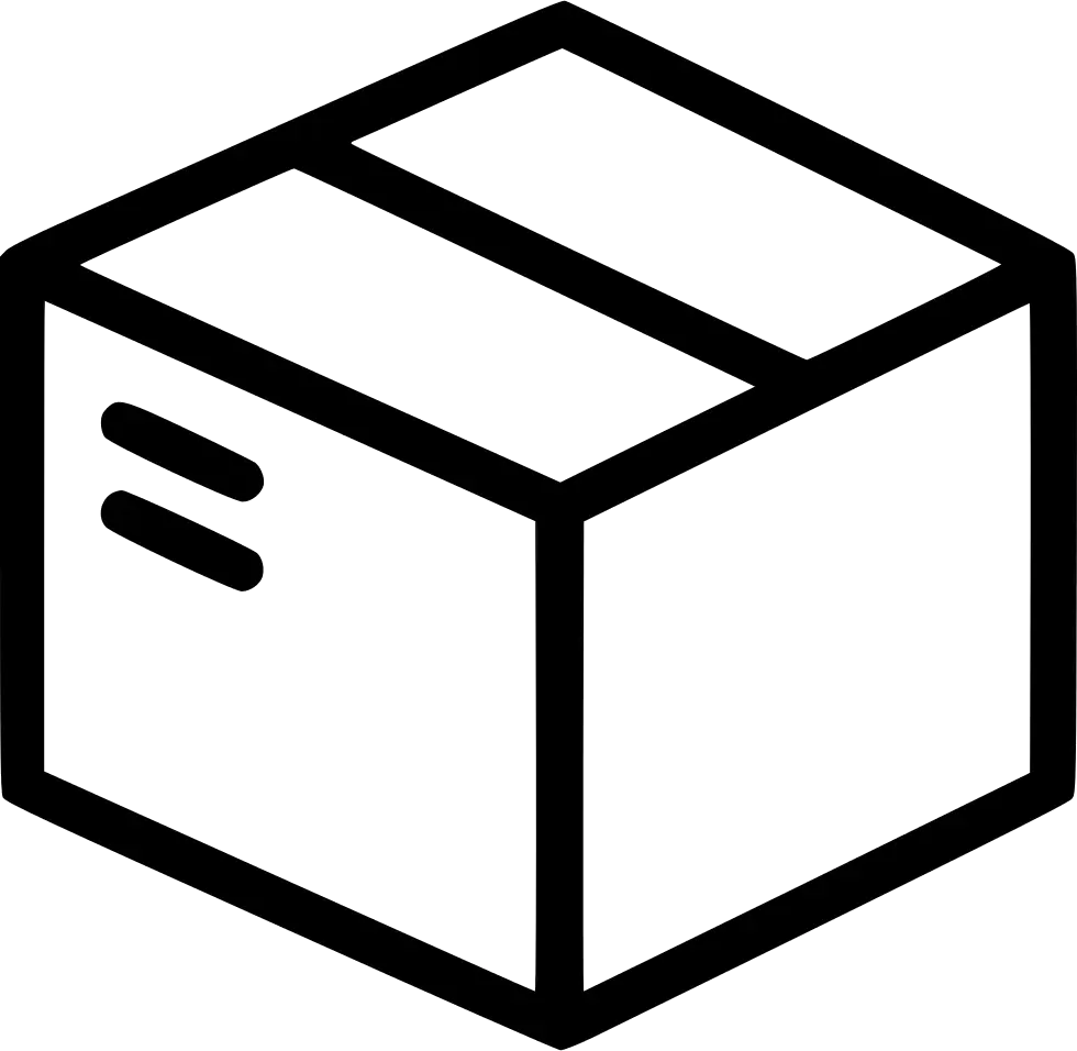Black Outline Cardboard Box Icon