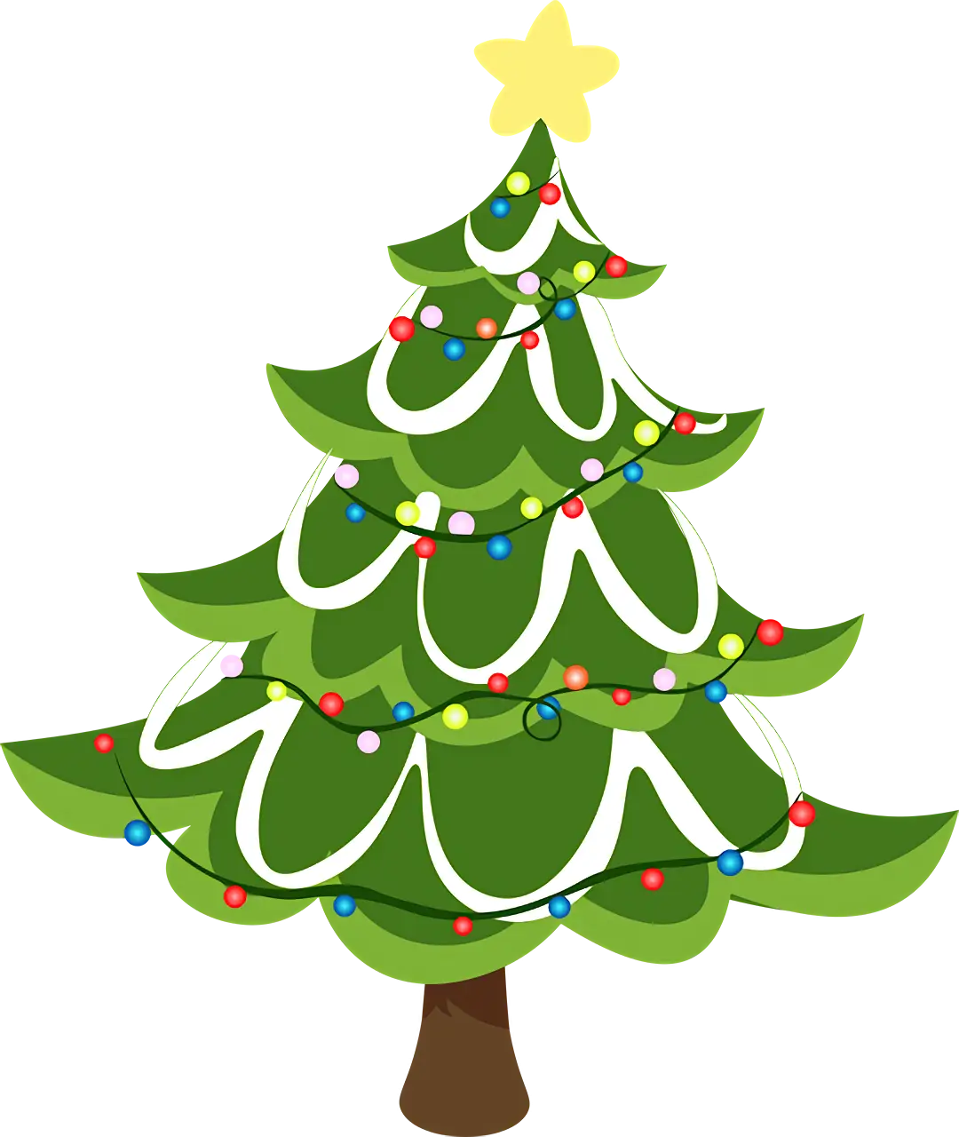 Decorated Christmas Tree with Colorful Lights