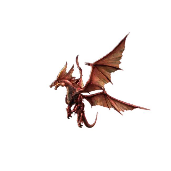 Red Mythical Dragon in Flight