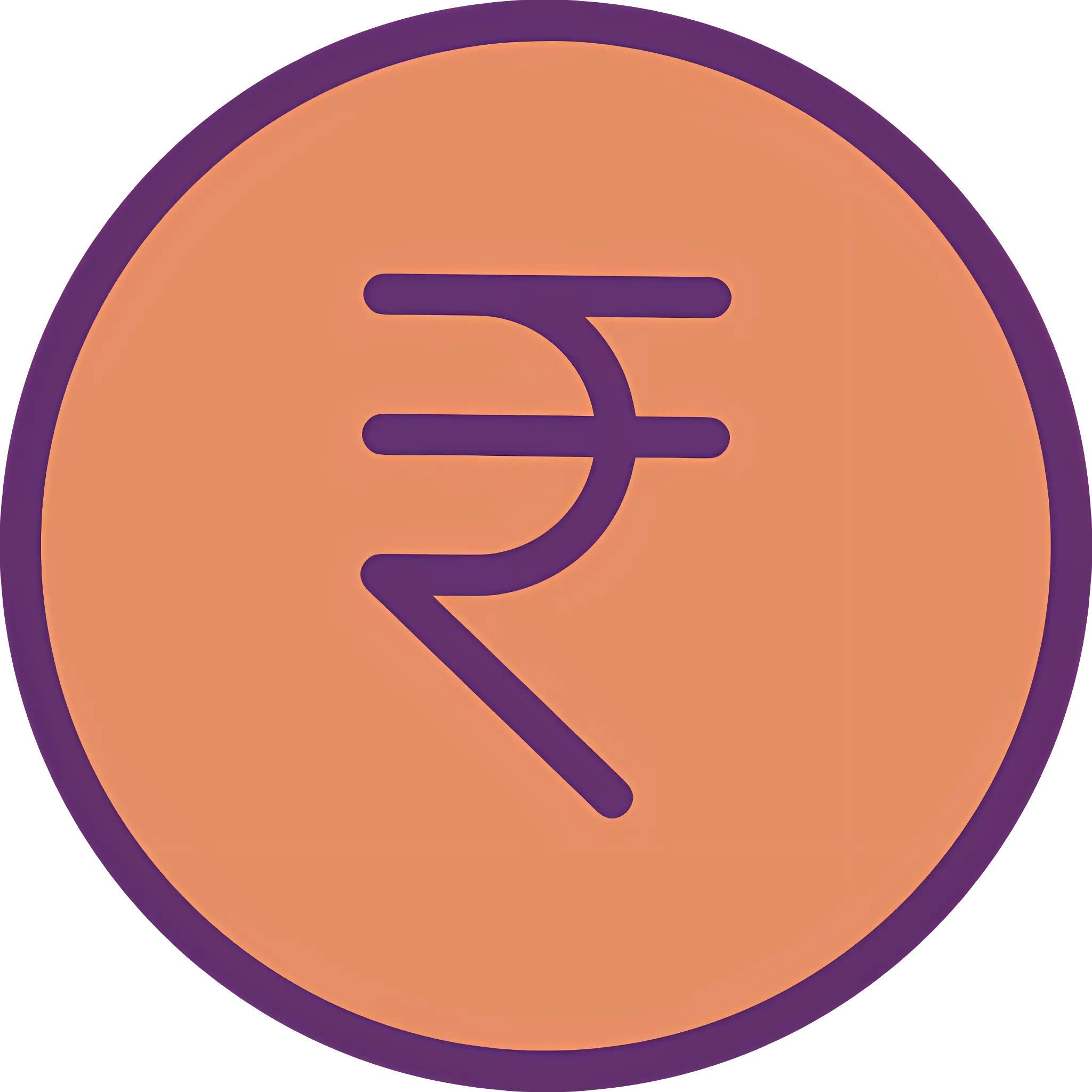 Rupee Symbol in Orange Circle