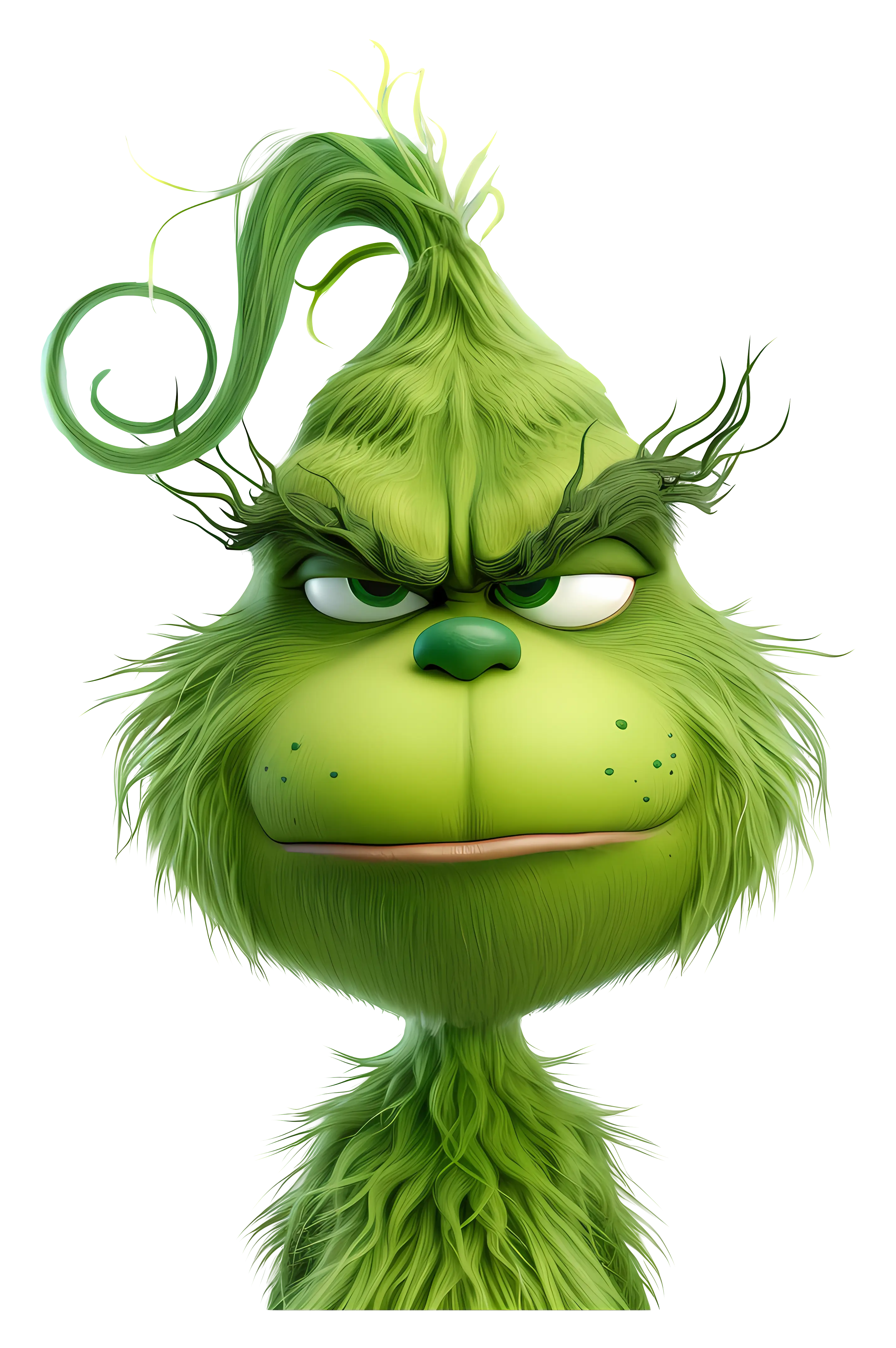 Grumpy Green Cartoon Character Illustration