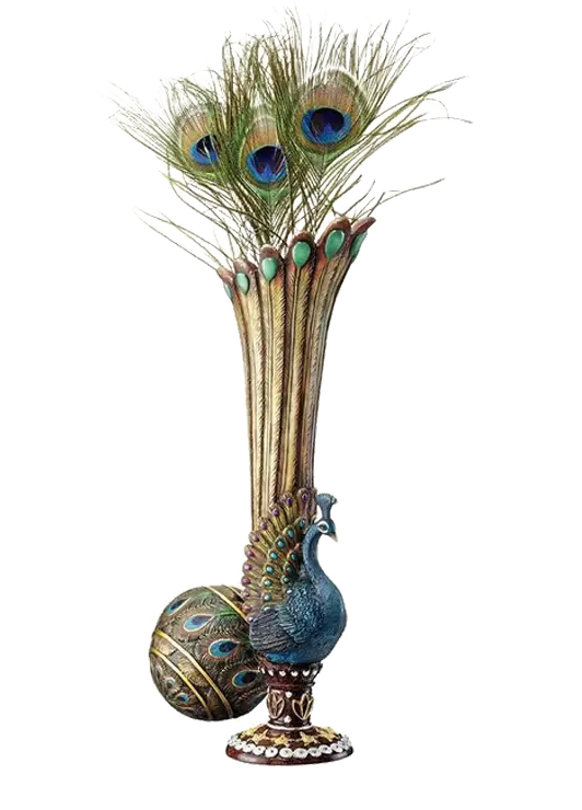 Elegant Peacock Vase Decor