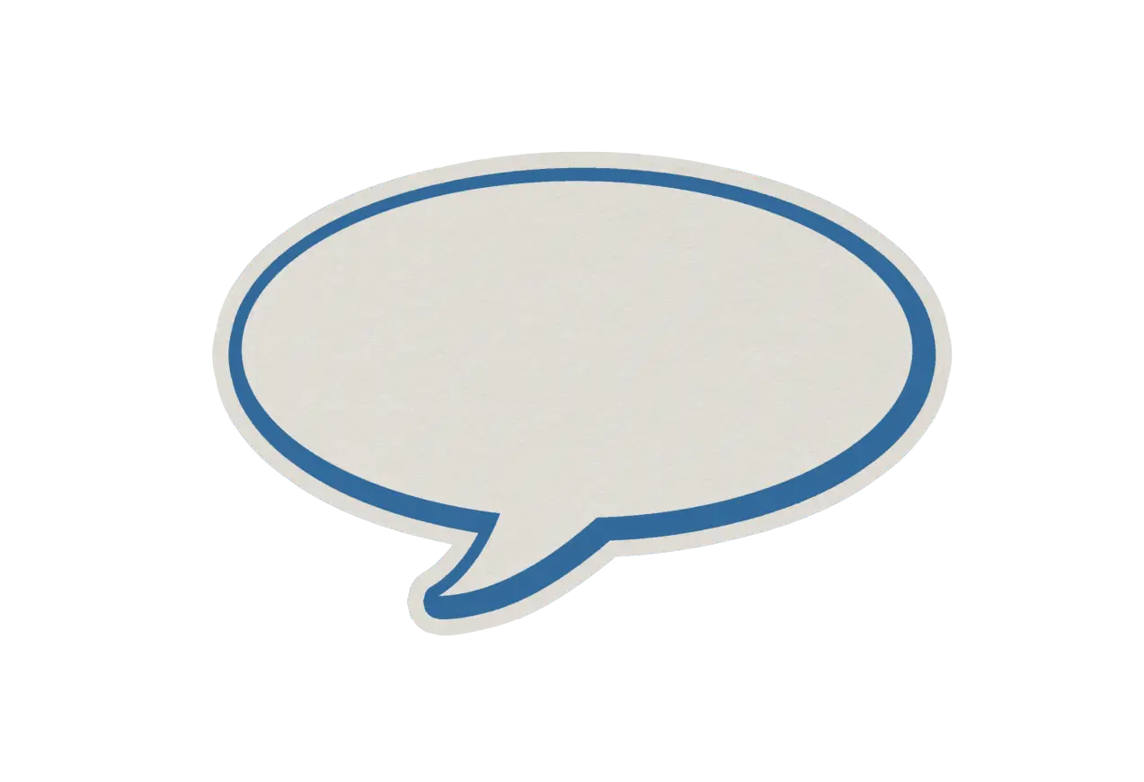 Speech Bubble Icon with Blue Outline