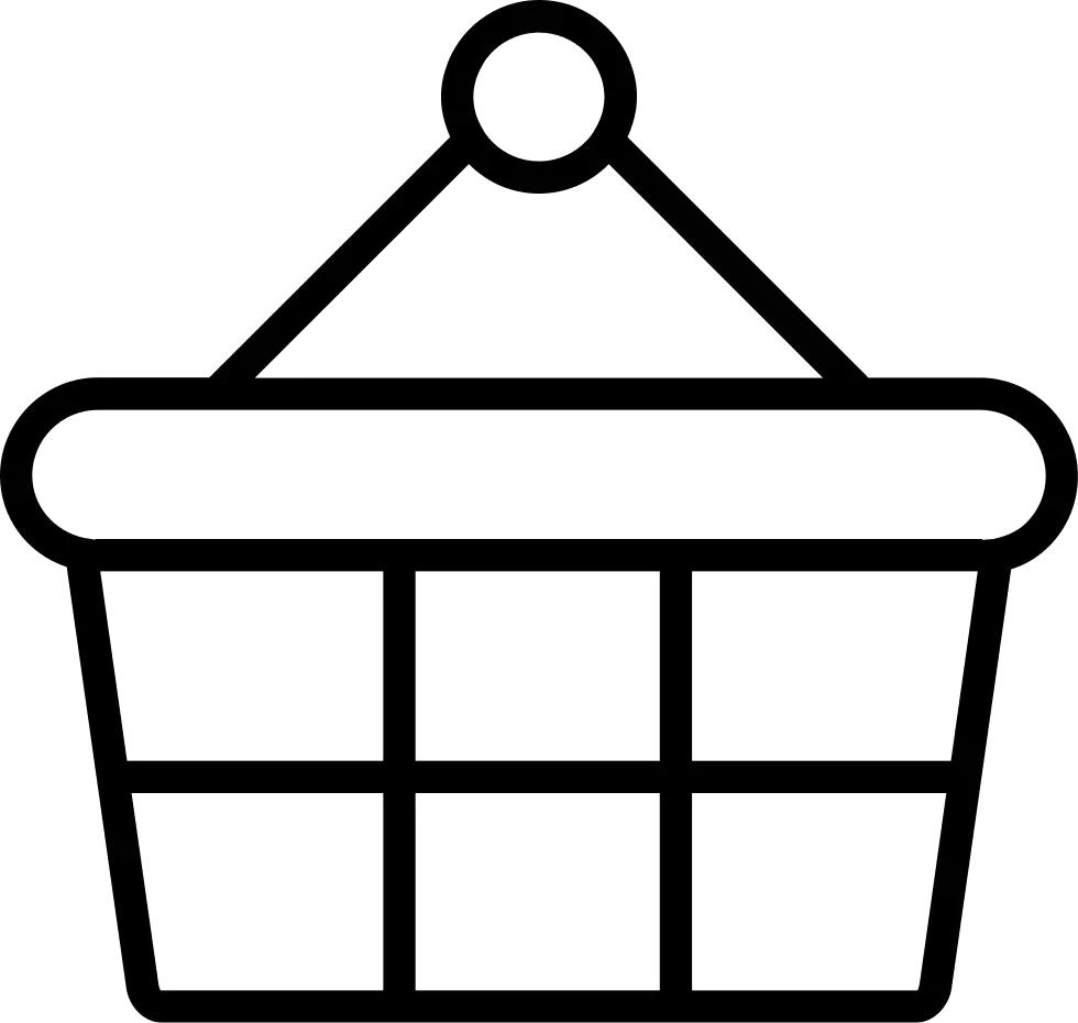 Black Outline of Shopping Basket
