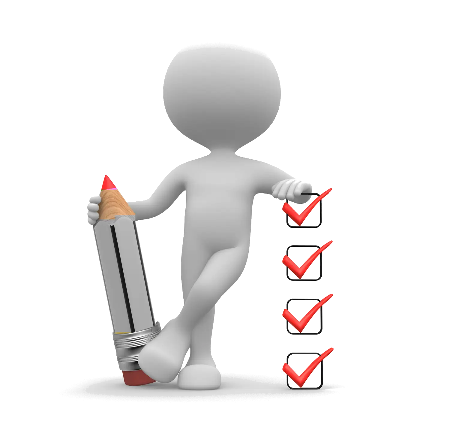 Checklist with Figure Holding Pencil
