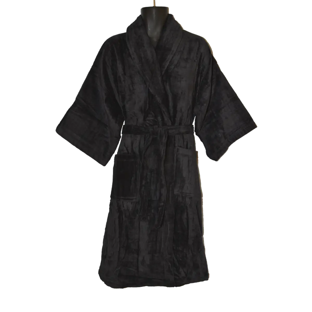 Simple and Cozy Black Bathrobe