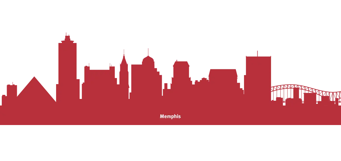 Memphis City Skyline Silhouette
