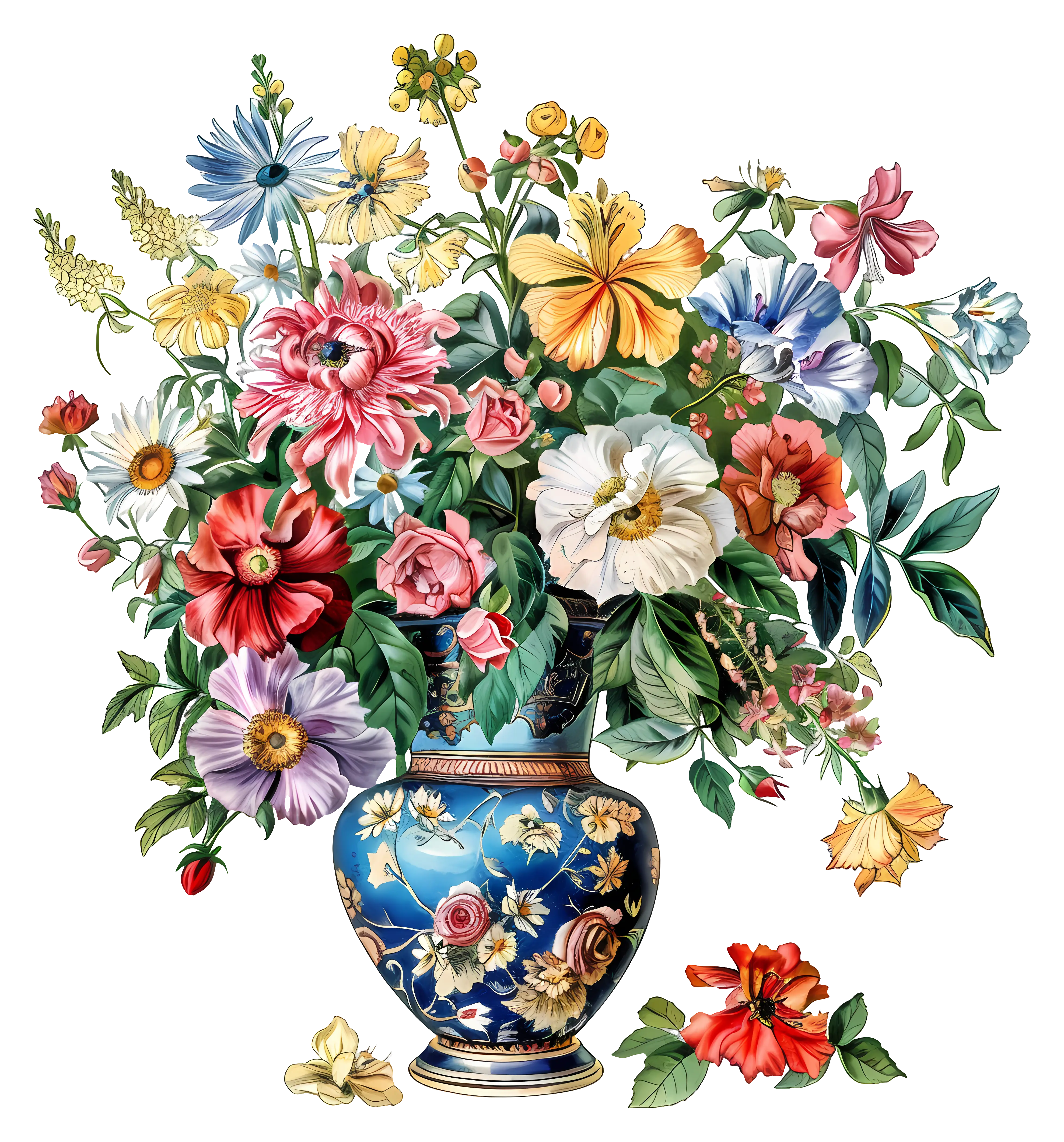 Colorful Flower Bouquet in Vase