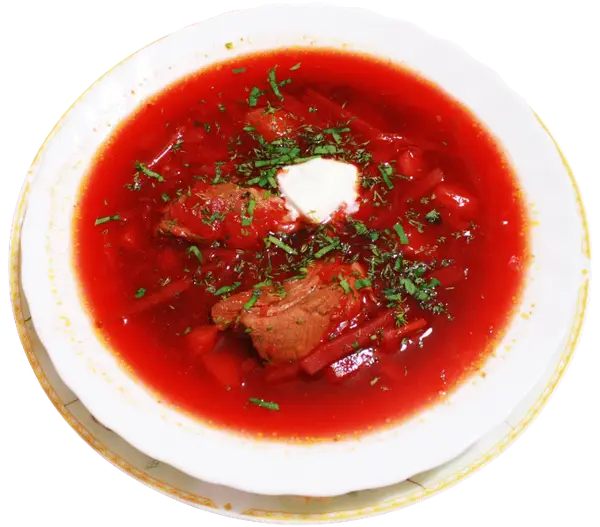 Delicious Borscht Soup in a Bowl