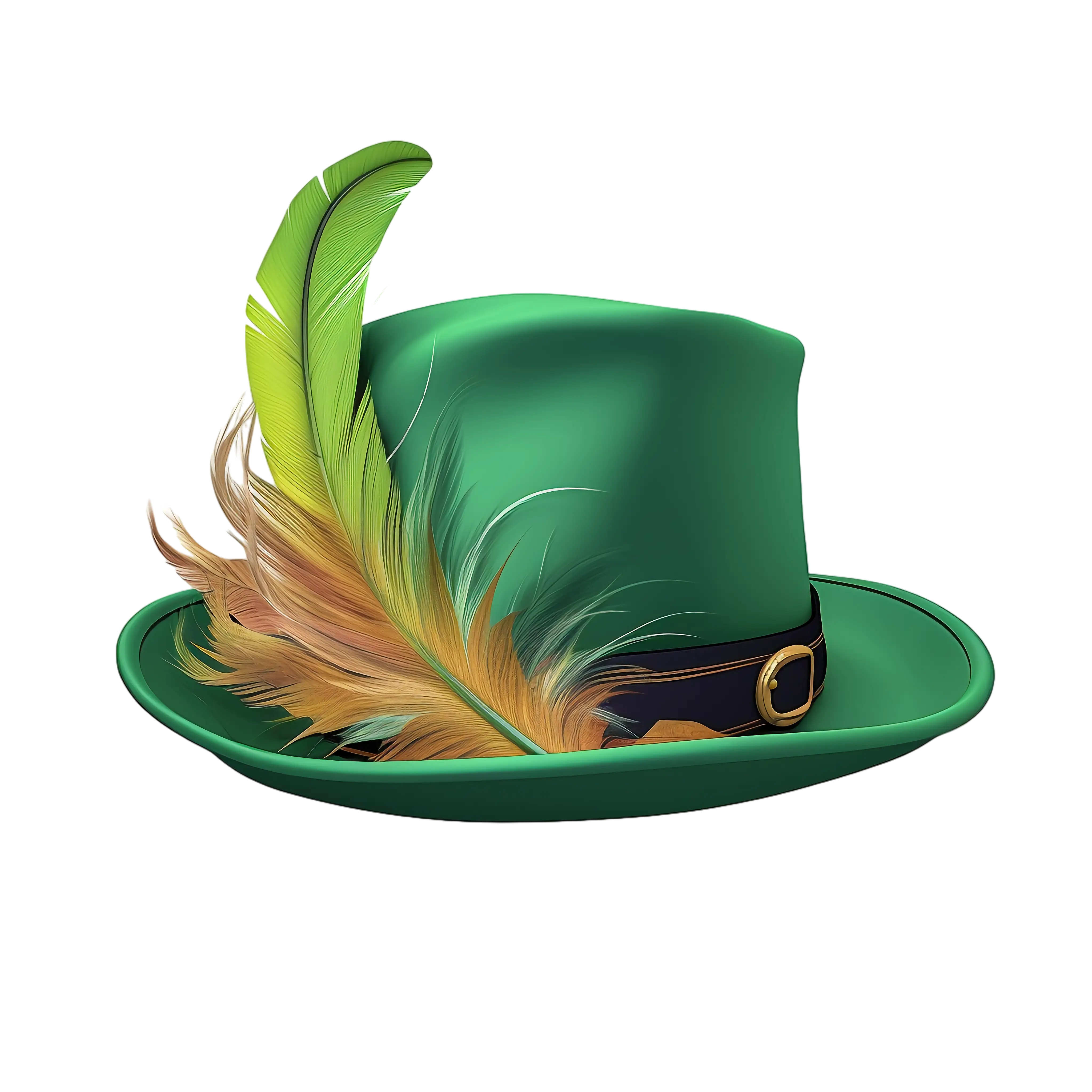 Green Hat with Feather for St. Patrick&#039;s Day