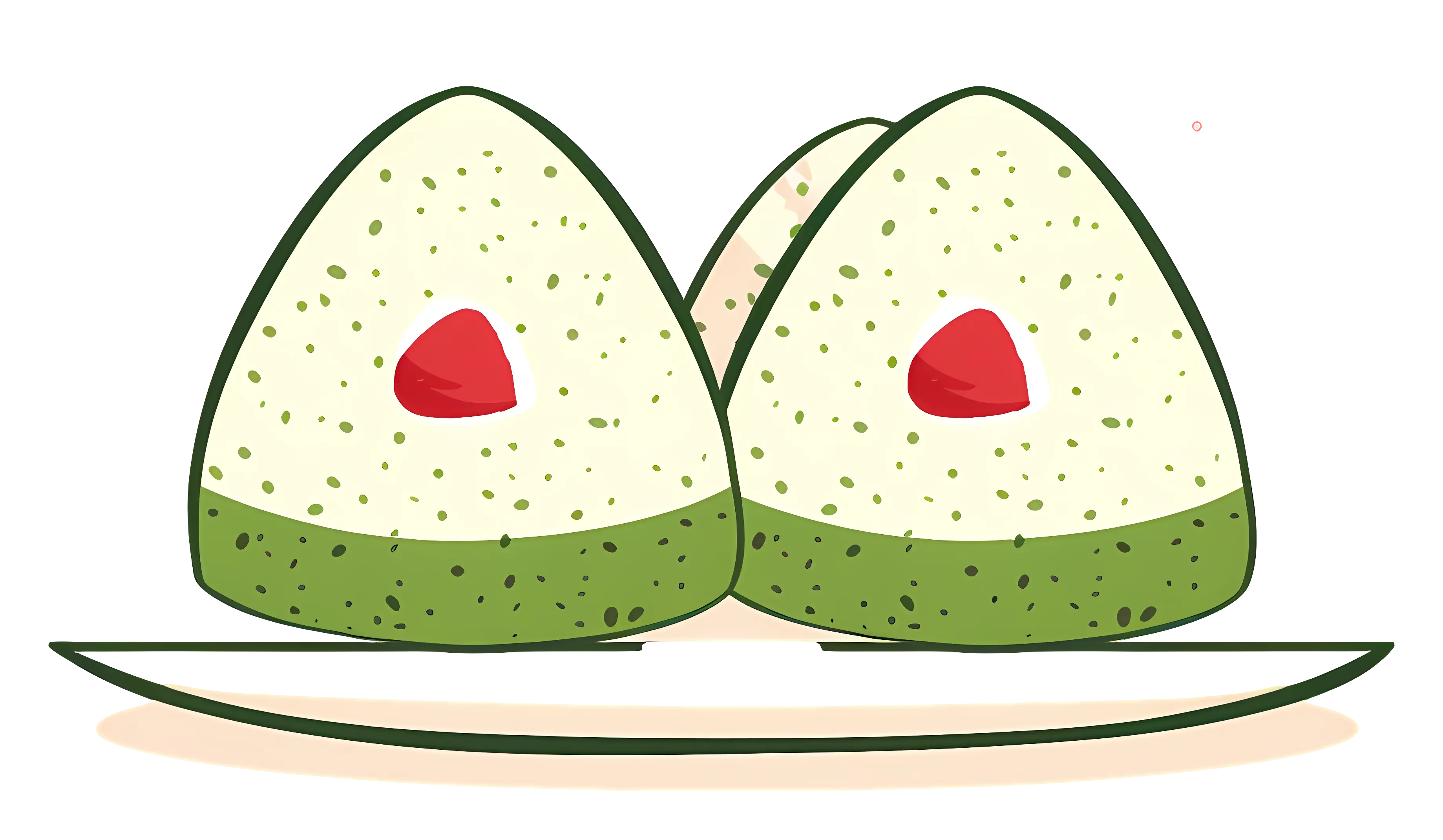 Illustration of Rice Balls on a Plate