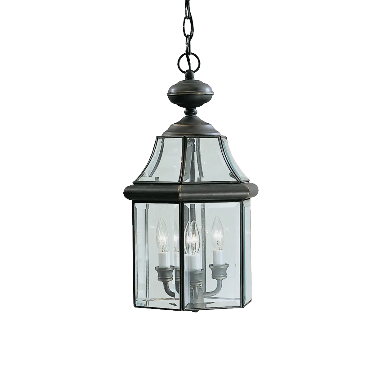 Vintage Hanging Lantern with Glass Panels