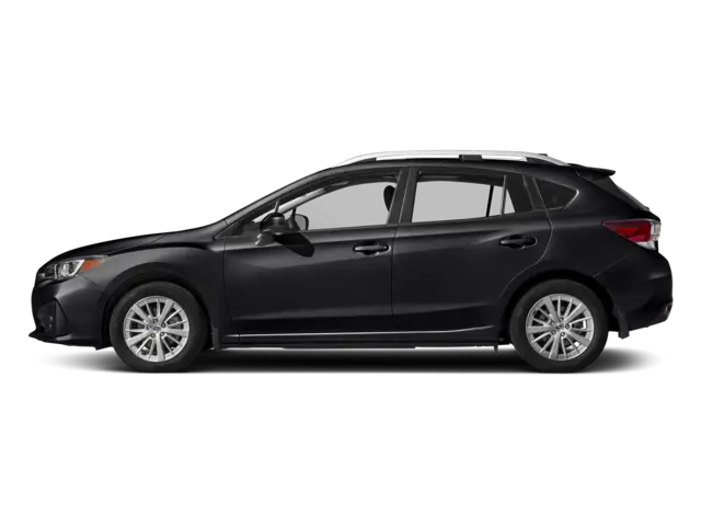 Compact Black Hatchback Car in Profile View