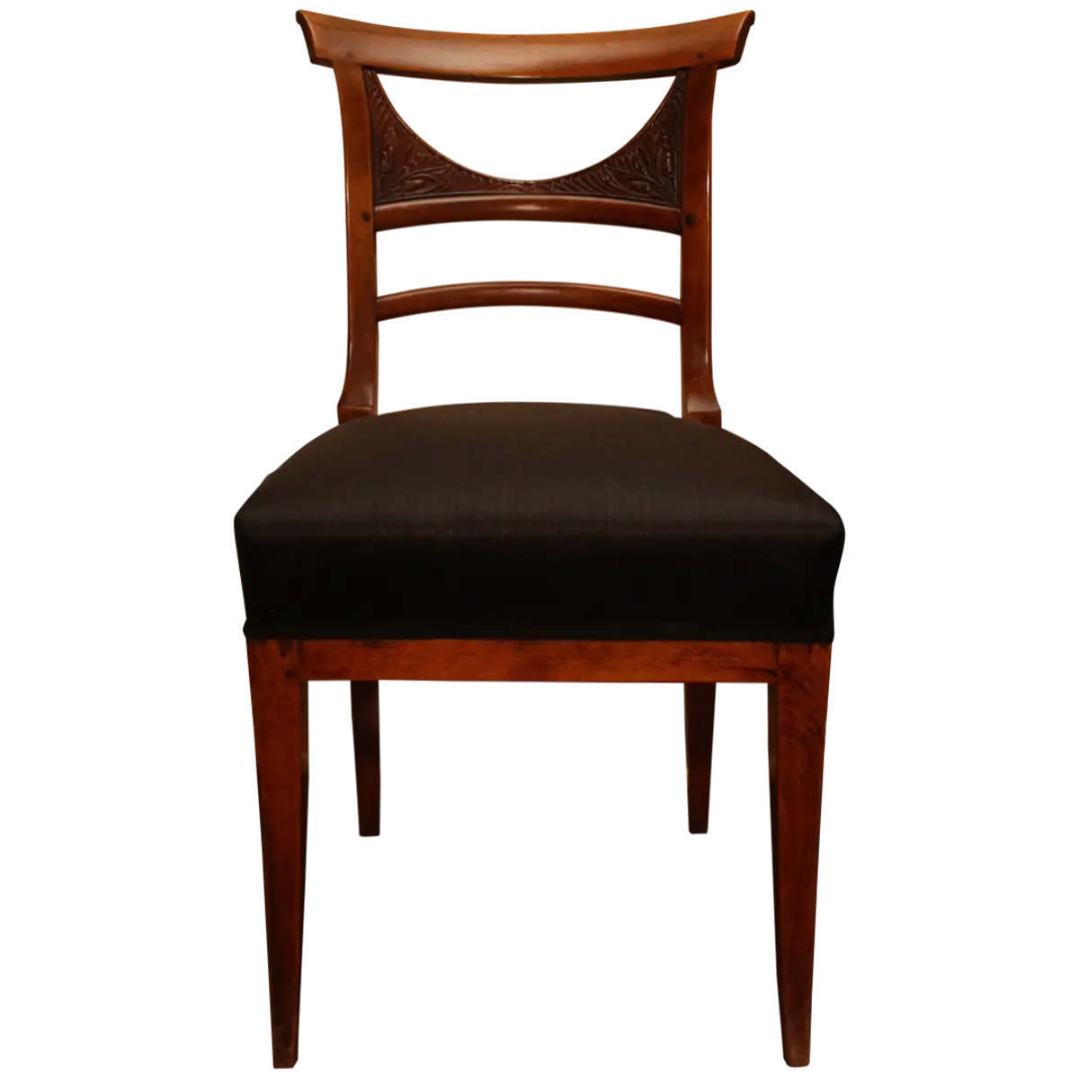 Wooden Chair with Black Cushion