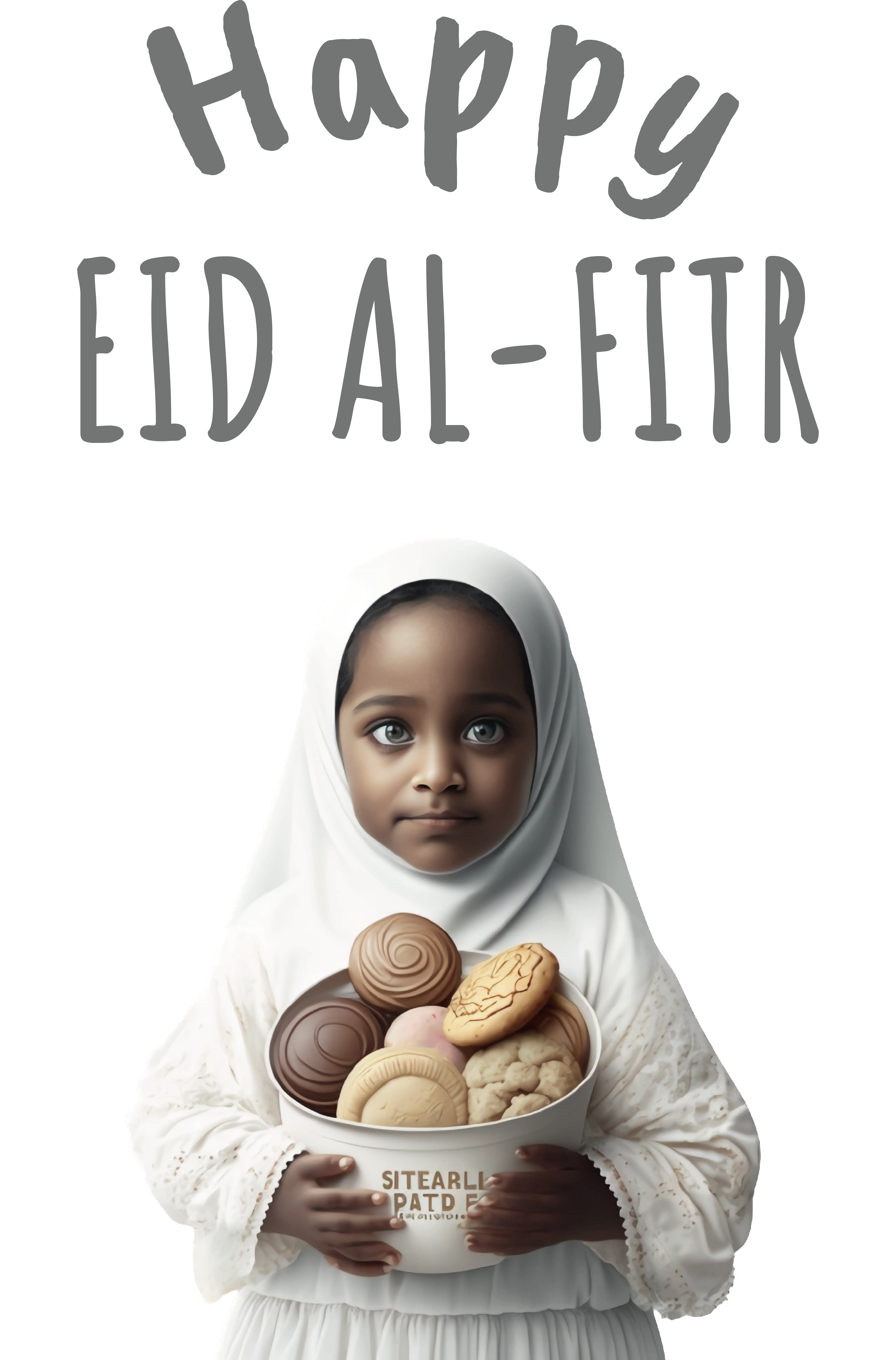 Happy Eid al-Fitr Girl with Cookies