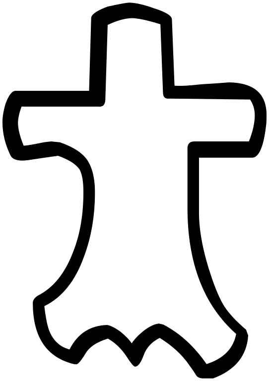 Black Cross Shape Outline