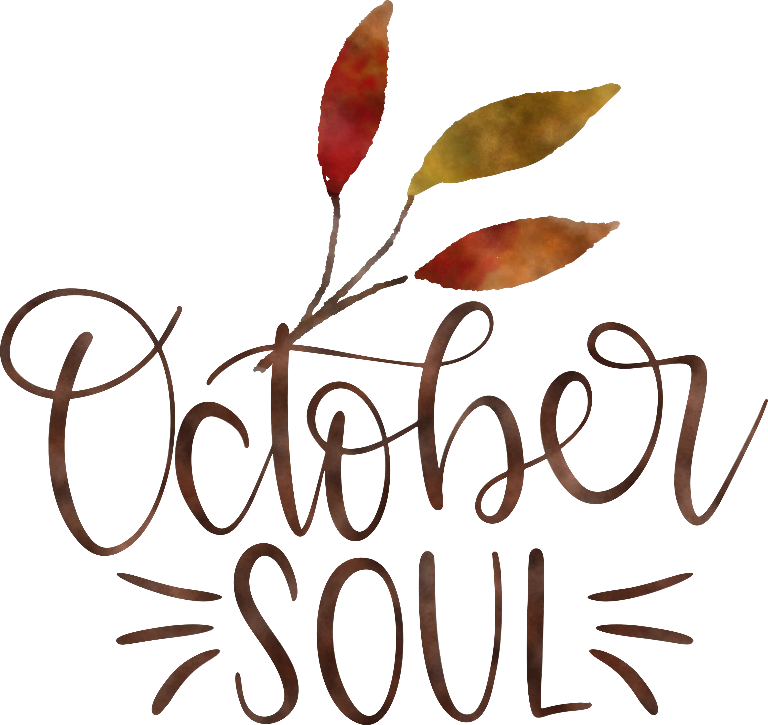 October Soul Hand Lettering with Leaves