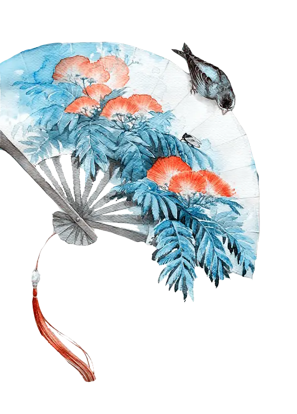 Traditional Hand Fan with Floral Design