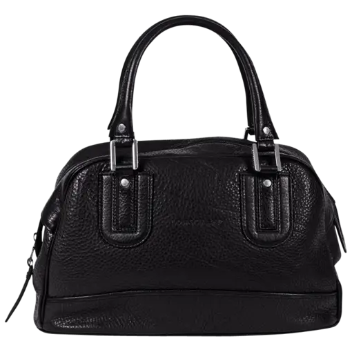 Classic Black Leather Handbag with Handles