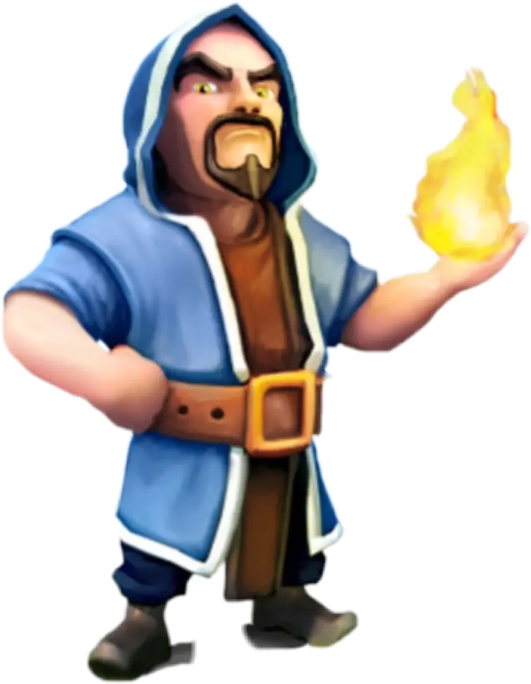 Wizard Character Holding Fireball
