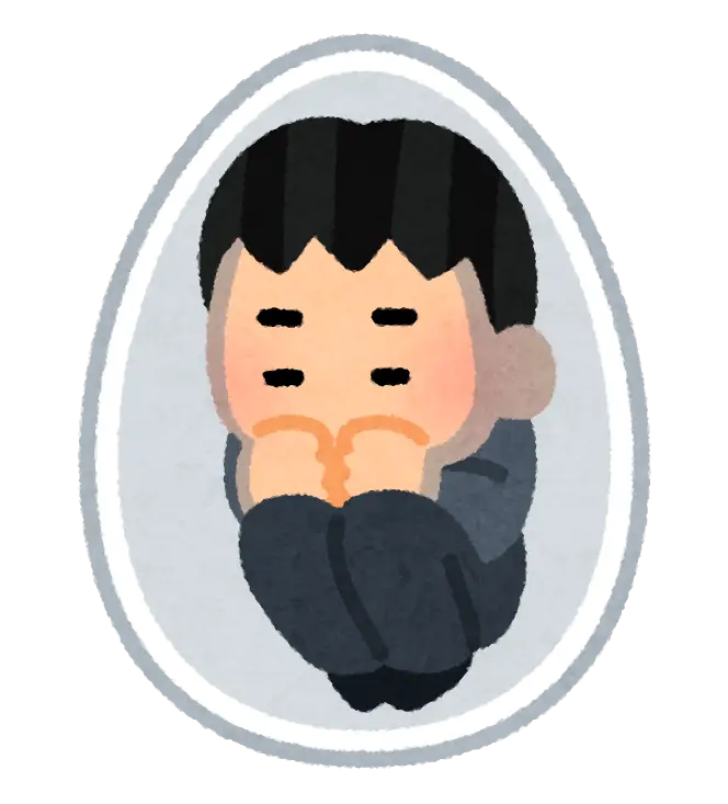 Cartoon Person in Egg Illustration
