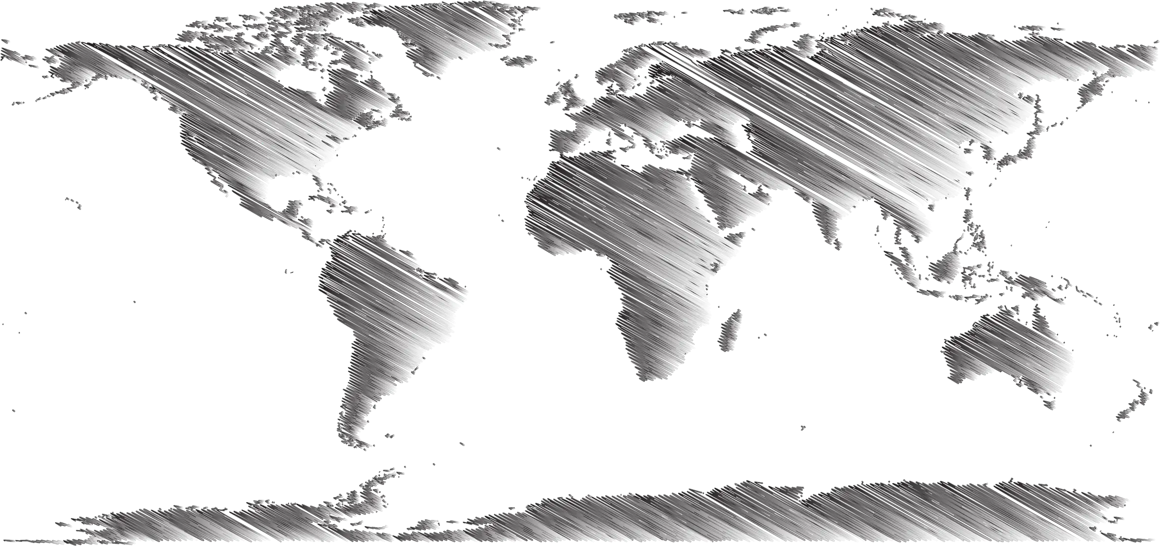 Etched Style World Map Illustration