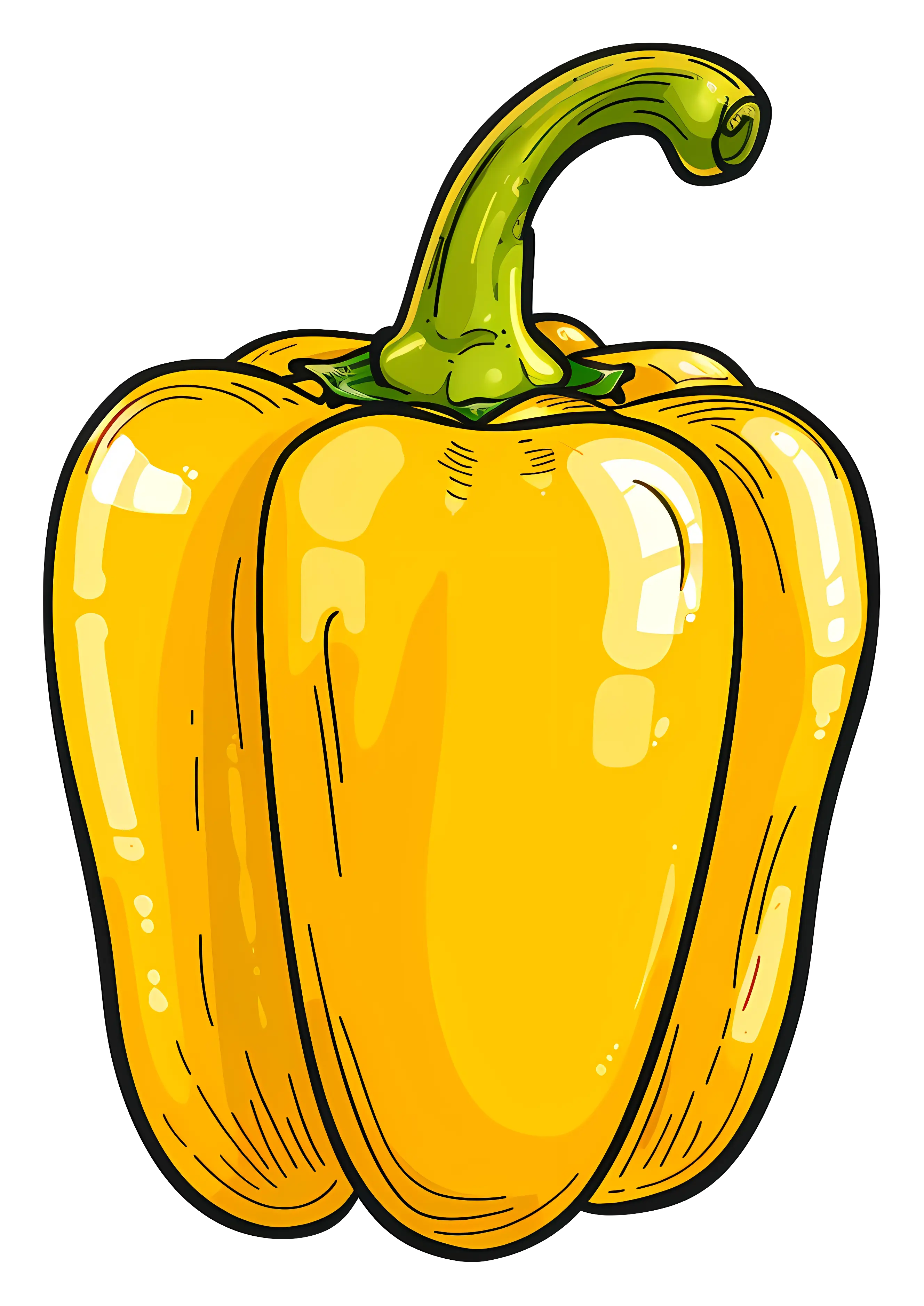 Yellow Bell Pepper Illustration