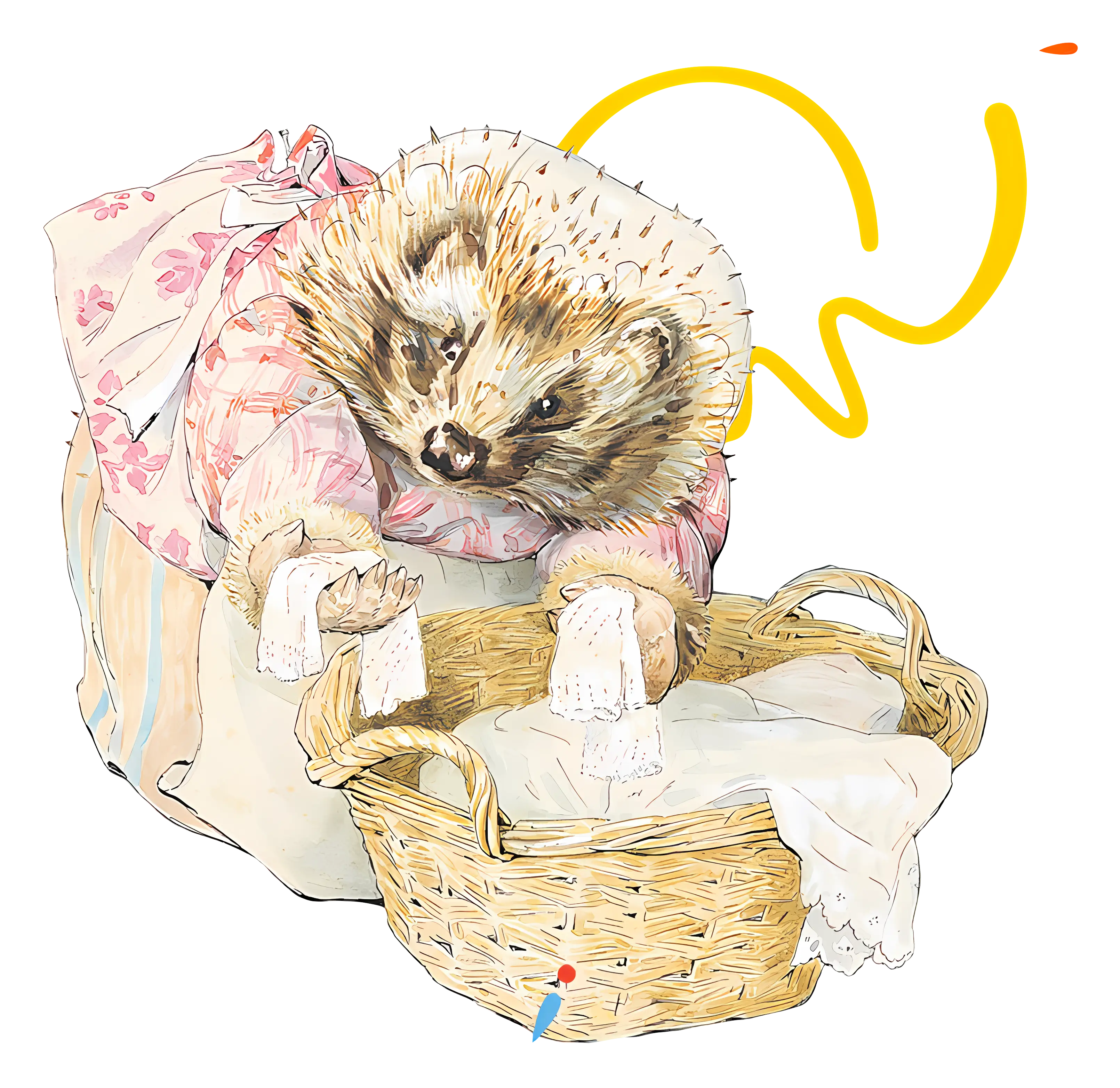 Hedgehog doing laundry