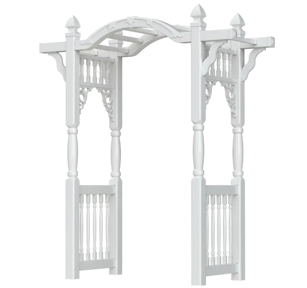 Ornate White Garden Arch