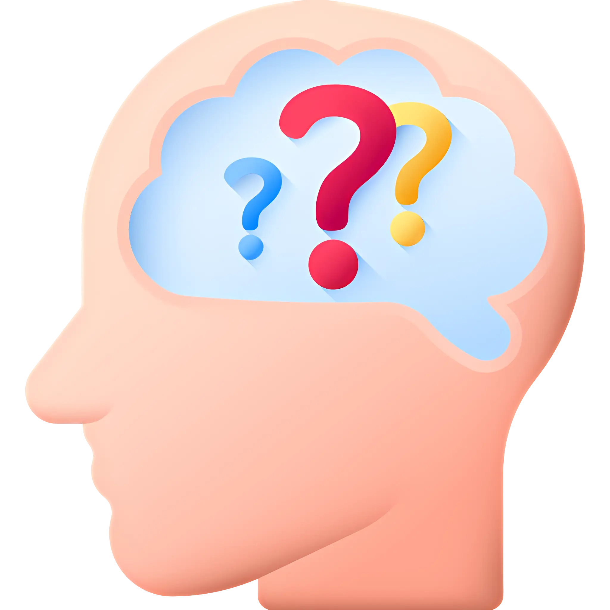 Mind with Question Marks Illustration