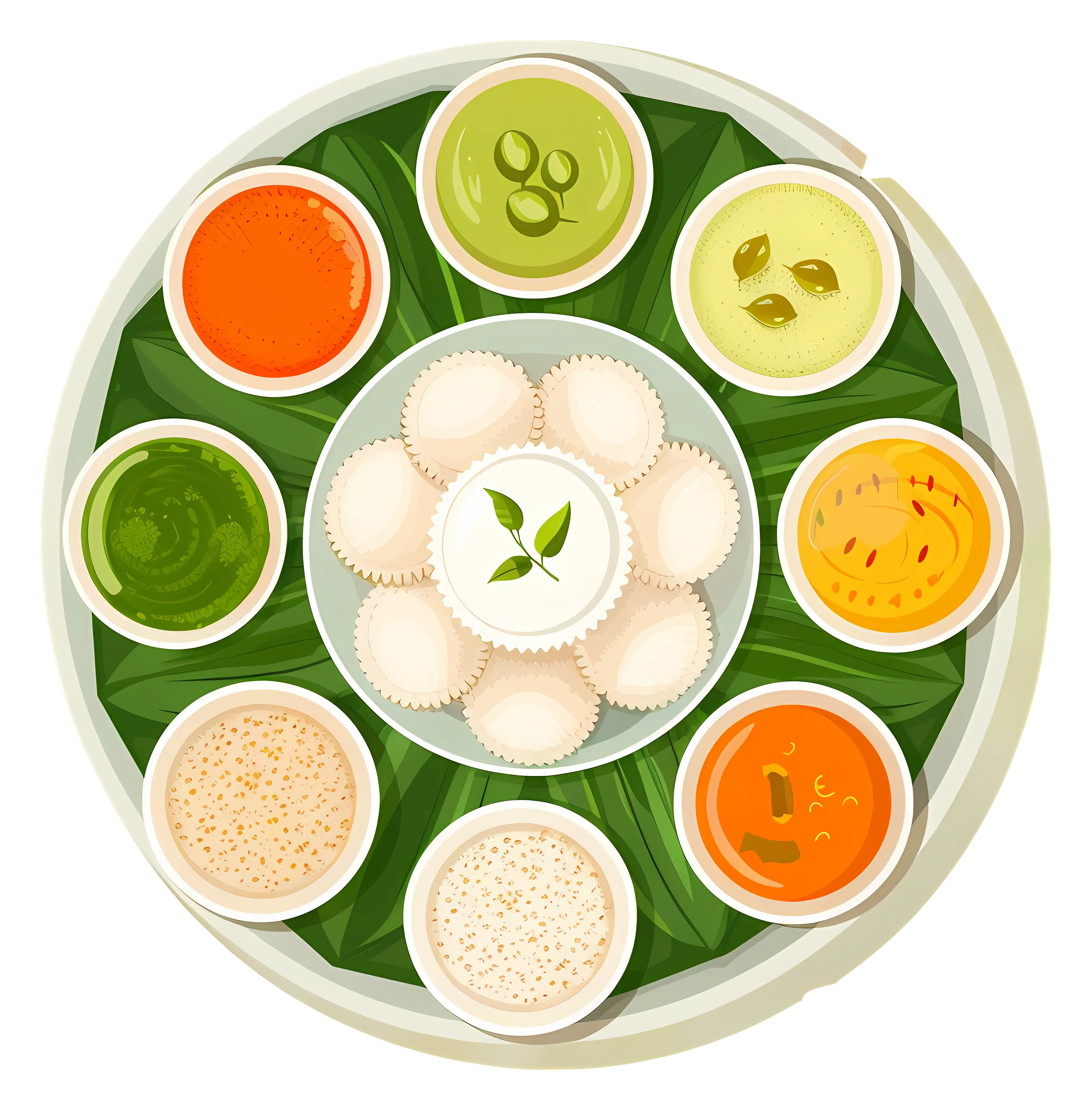 Traditional South Indian Idli with Chutney