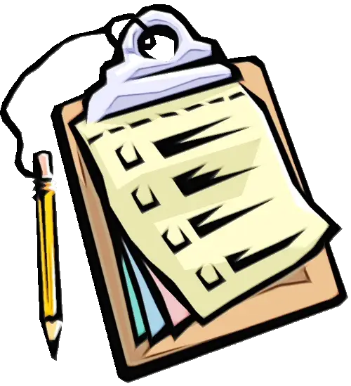 Clipboard with Pencil and Paper