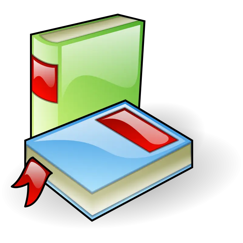 Green and Blue Books with Bookmarks