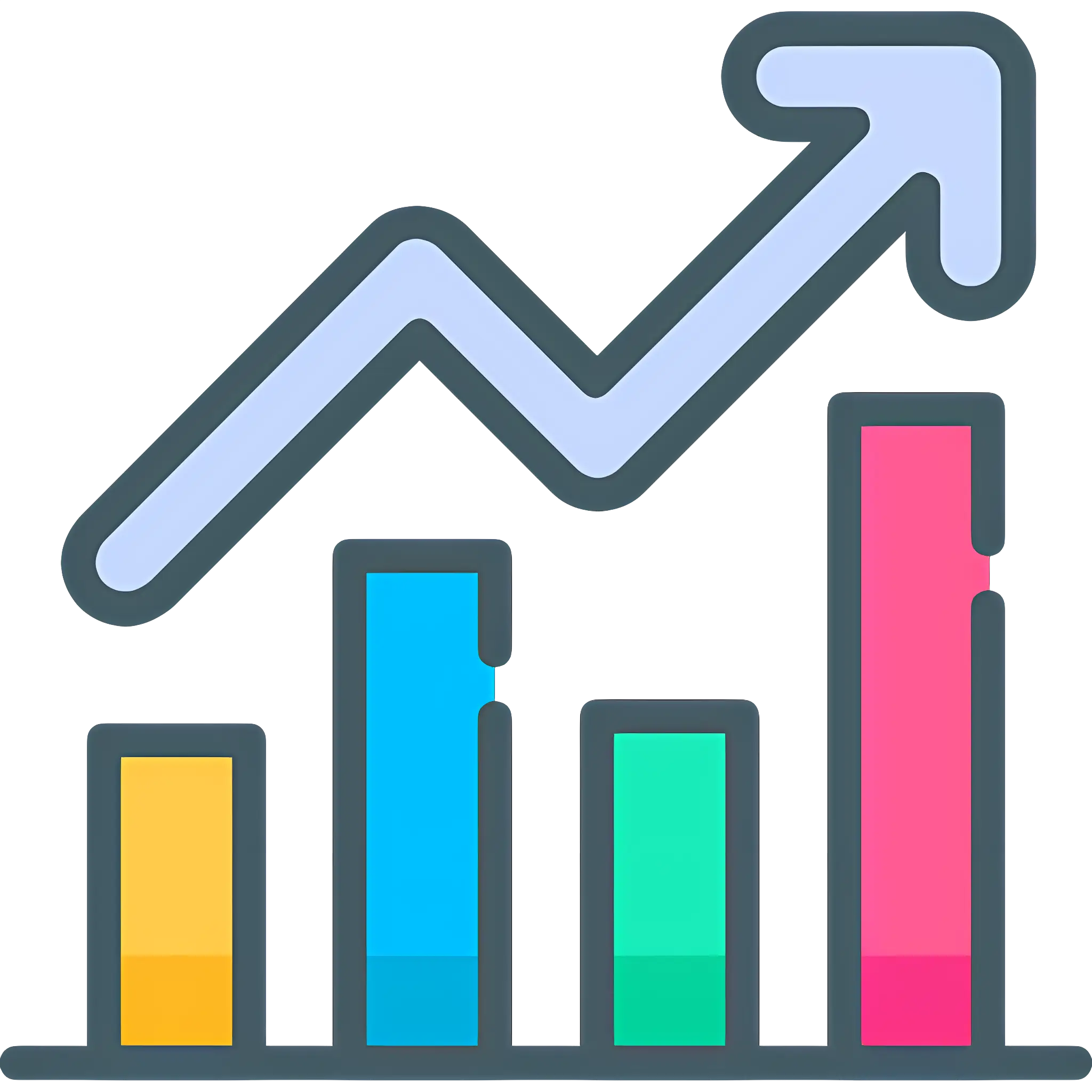 Upward Arrow Bar Chart Icon