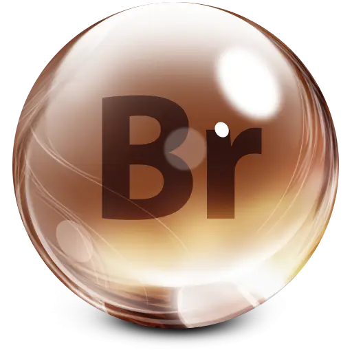 Bromine Element Symbol in Glossy Sphere