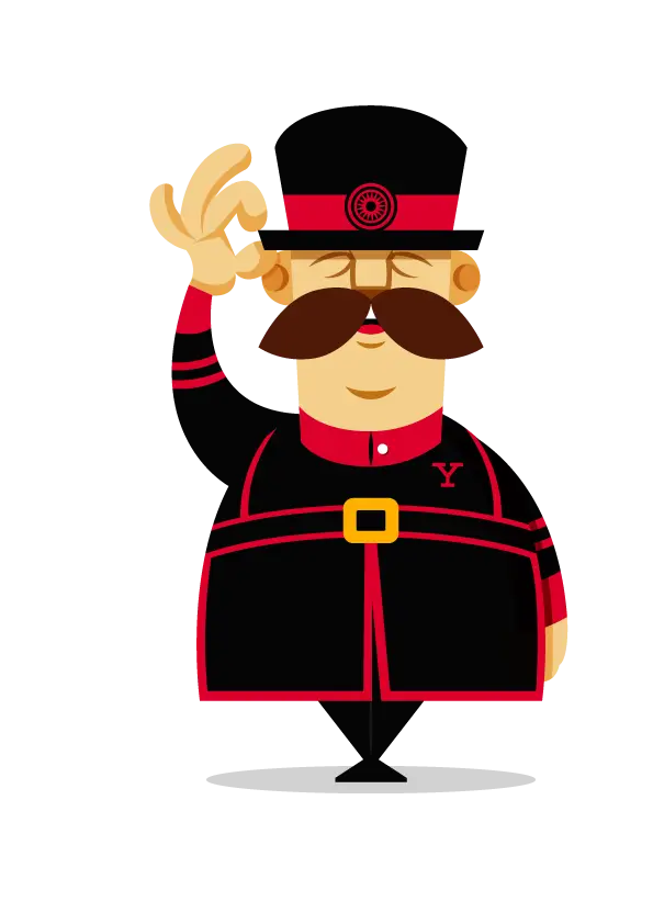 Cartoon Character with Mustache and Elegant Look