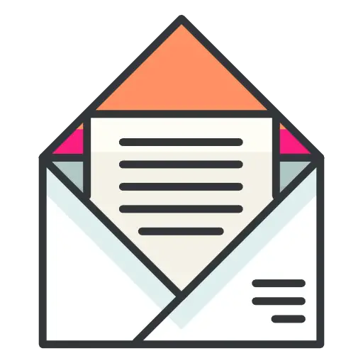 Illustration of an Open Envelope with a Letter