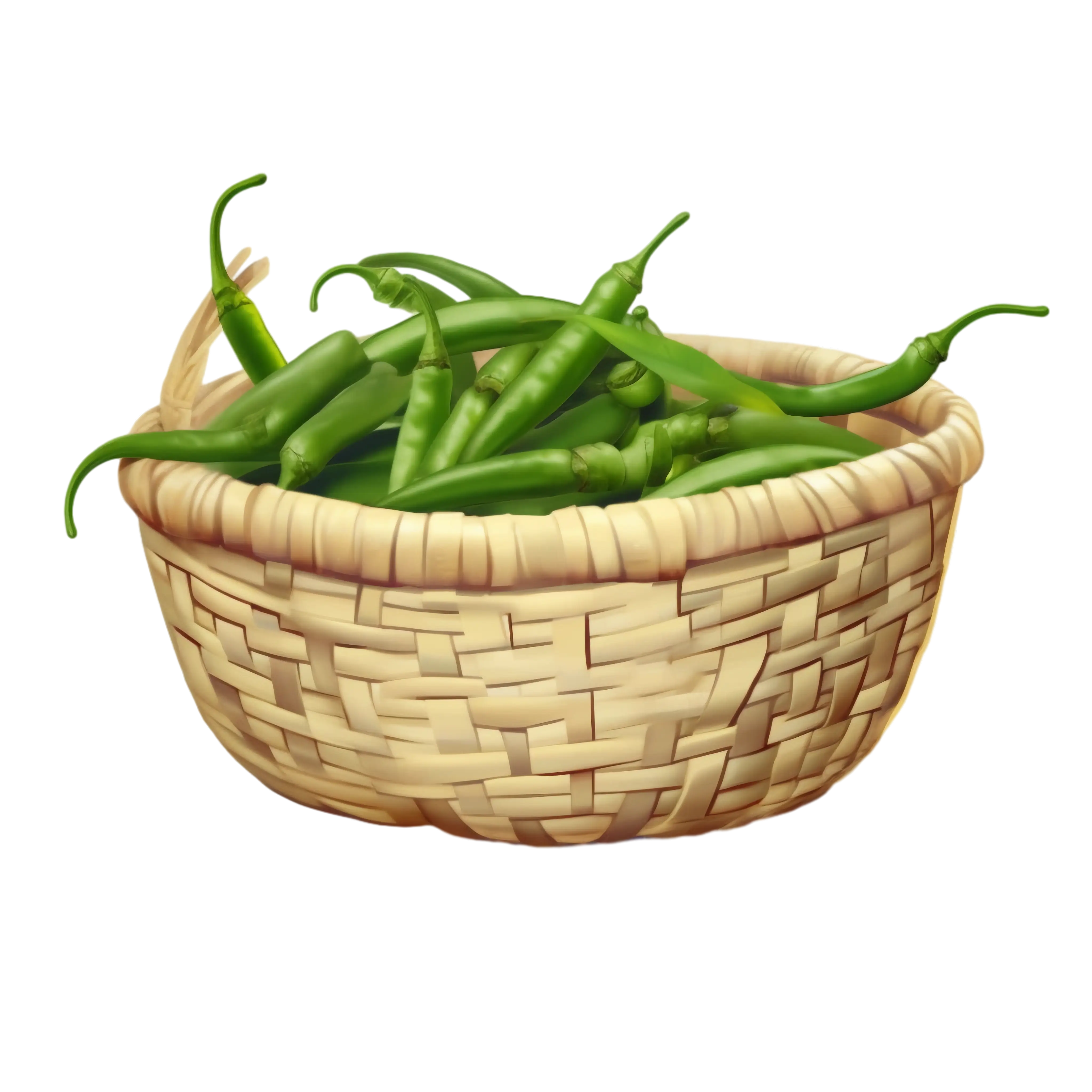 Basket of Spicy Green Chilies