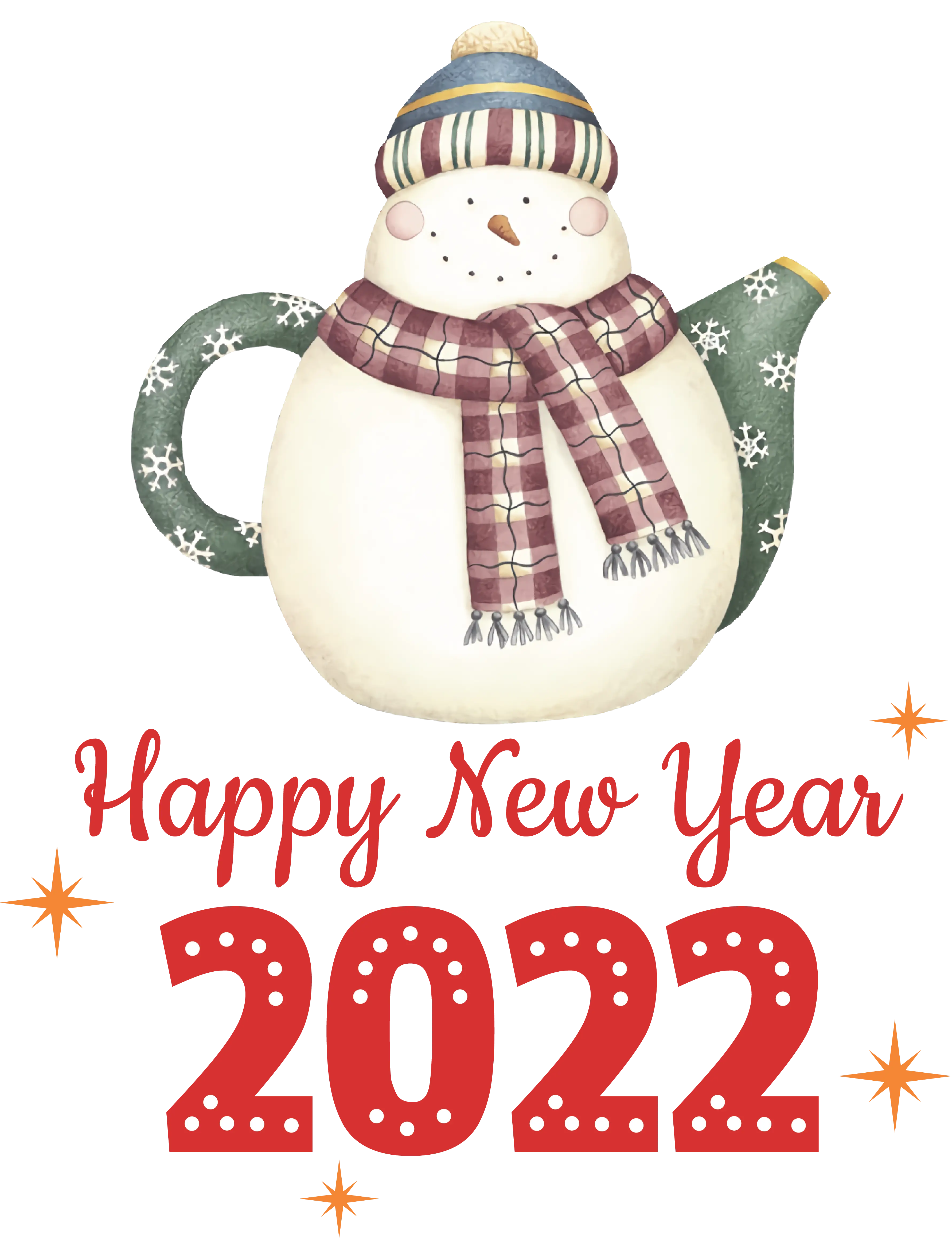 Snowman Happy New Year Greeting 2022