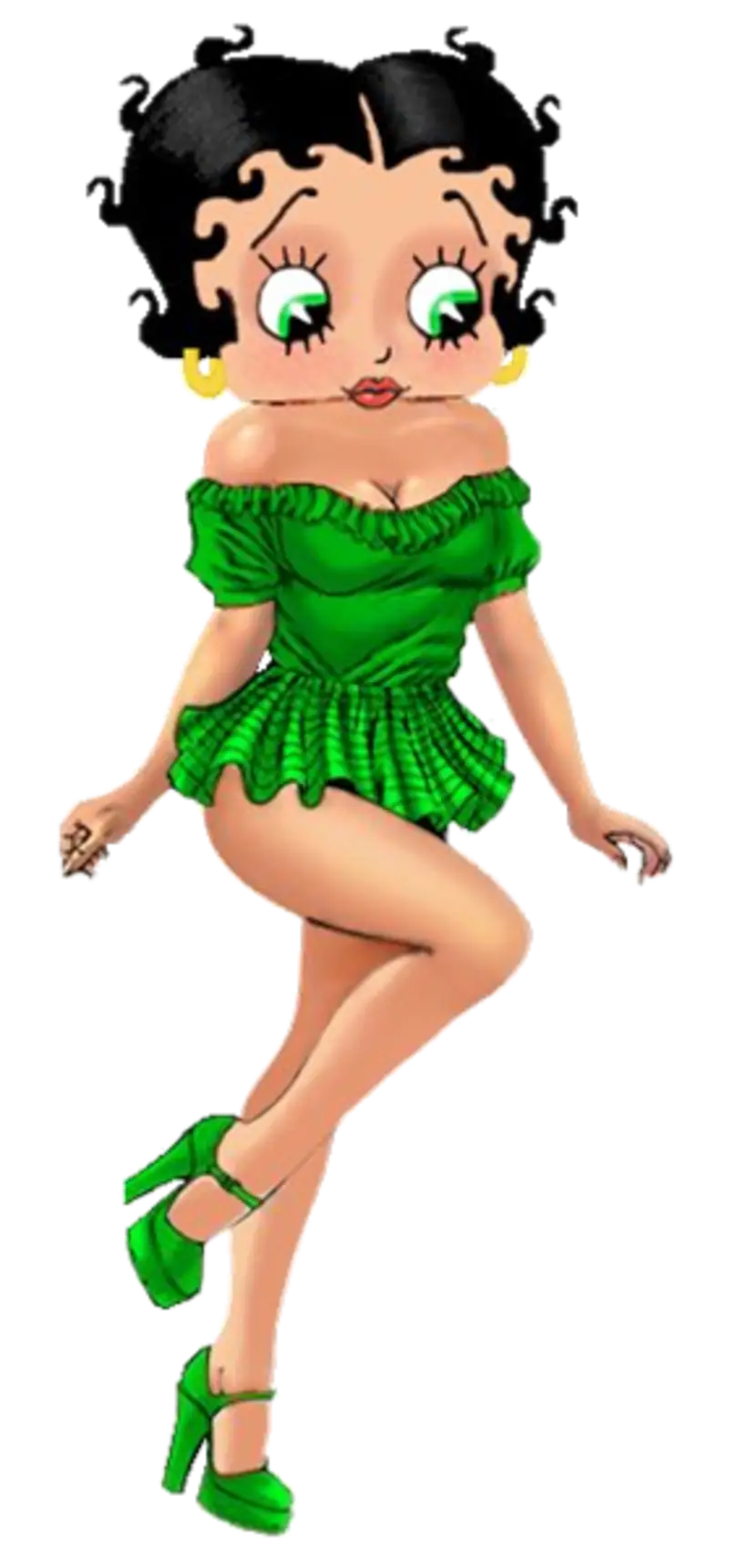 Cartoon Character in Green Dress