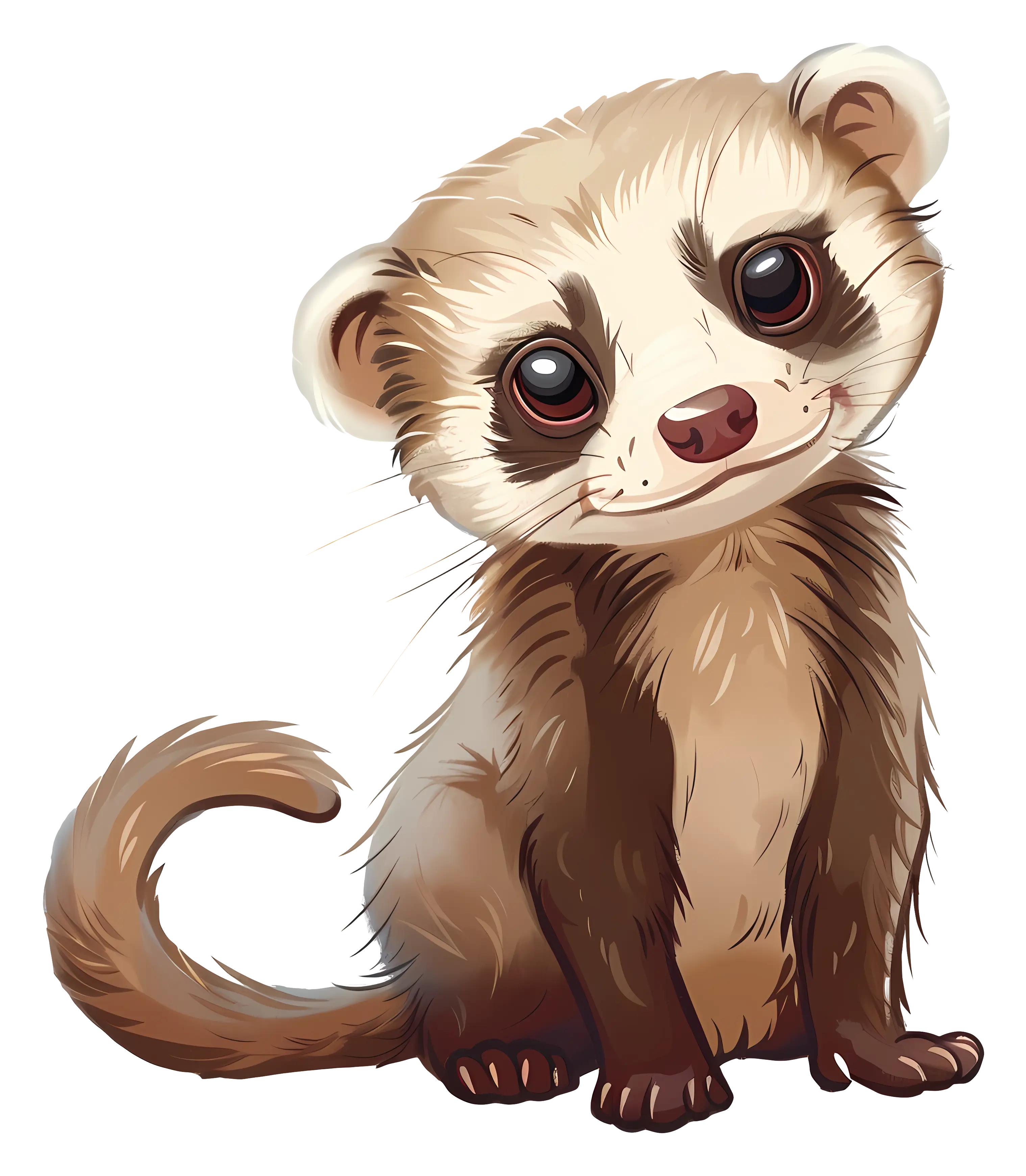 Cute Ferret Cartoon Illustration
