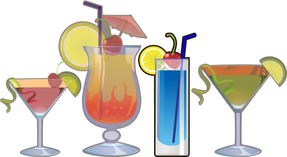 Colorful Variety of Cocktail Glasses
