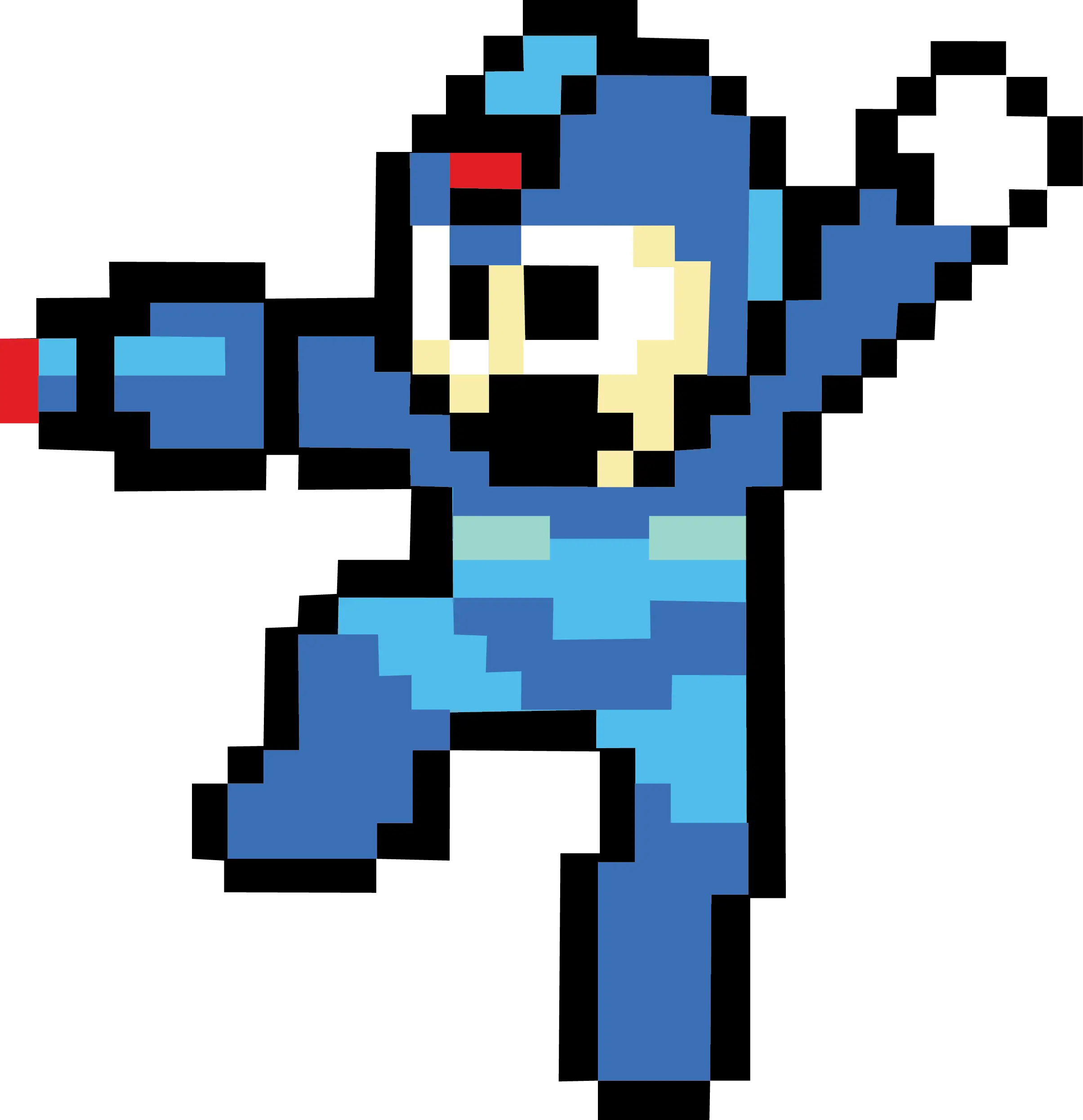 Pixel Character in Blue Suit