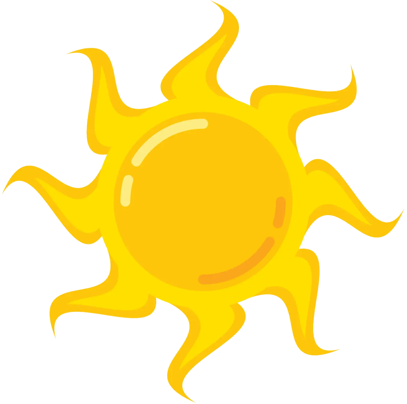 Yellow Cartoon Sun Illustration