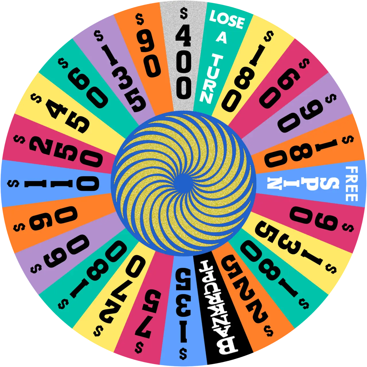 Colorful Wheel of Fortune Game Illustration