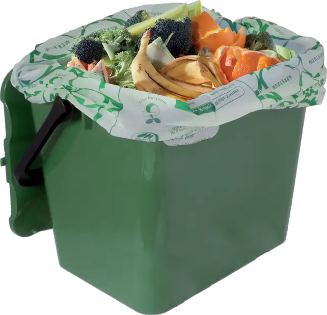 Green Compost Bin with Organic Waste