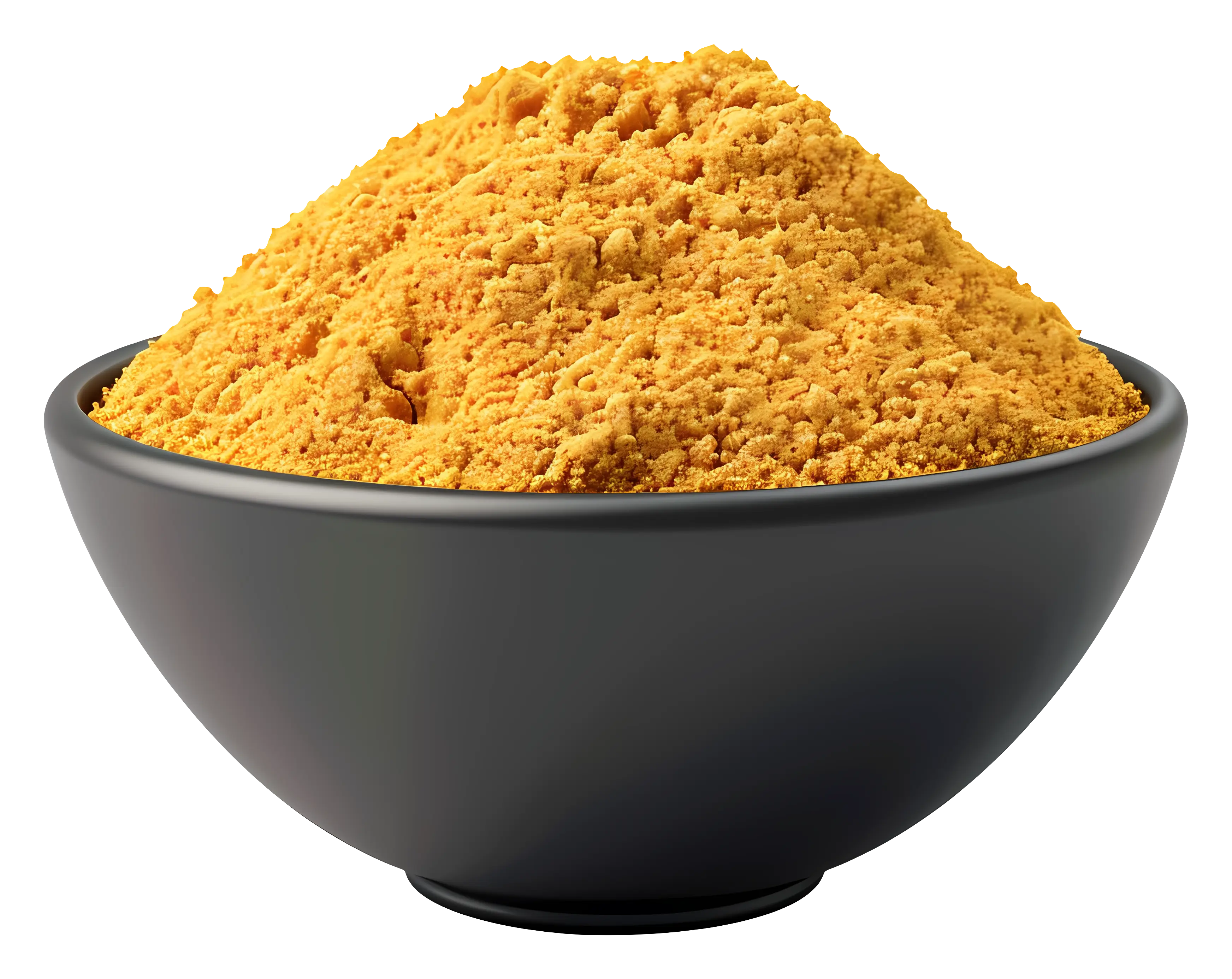 Yellow Spice Powder in a Black Bowl