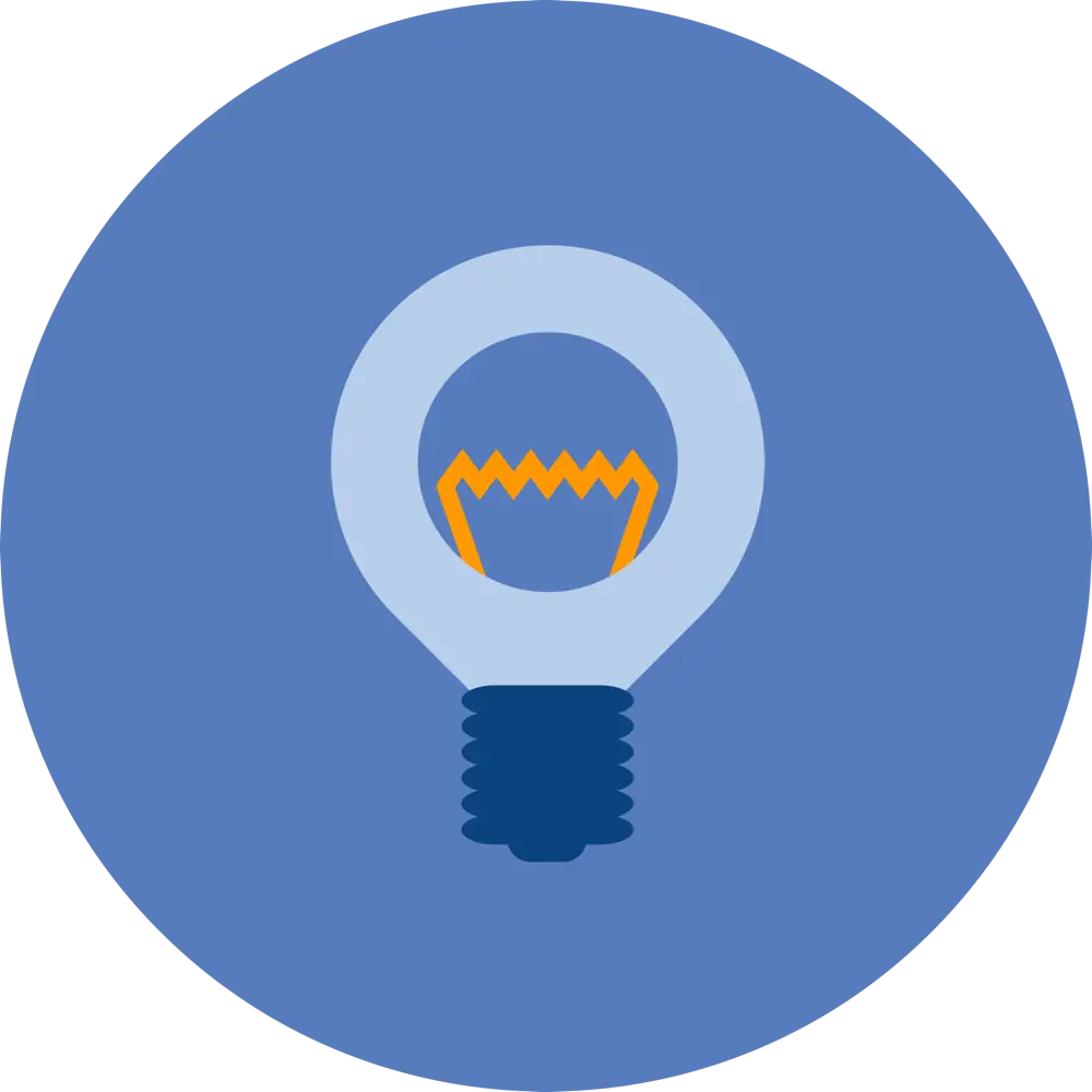 Creative Lightbulb Illustration on Blue Background