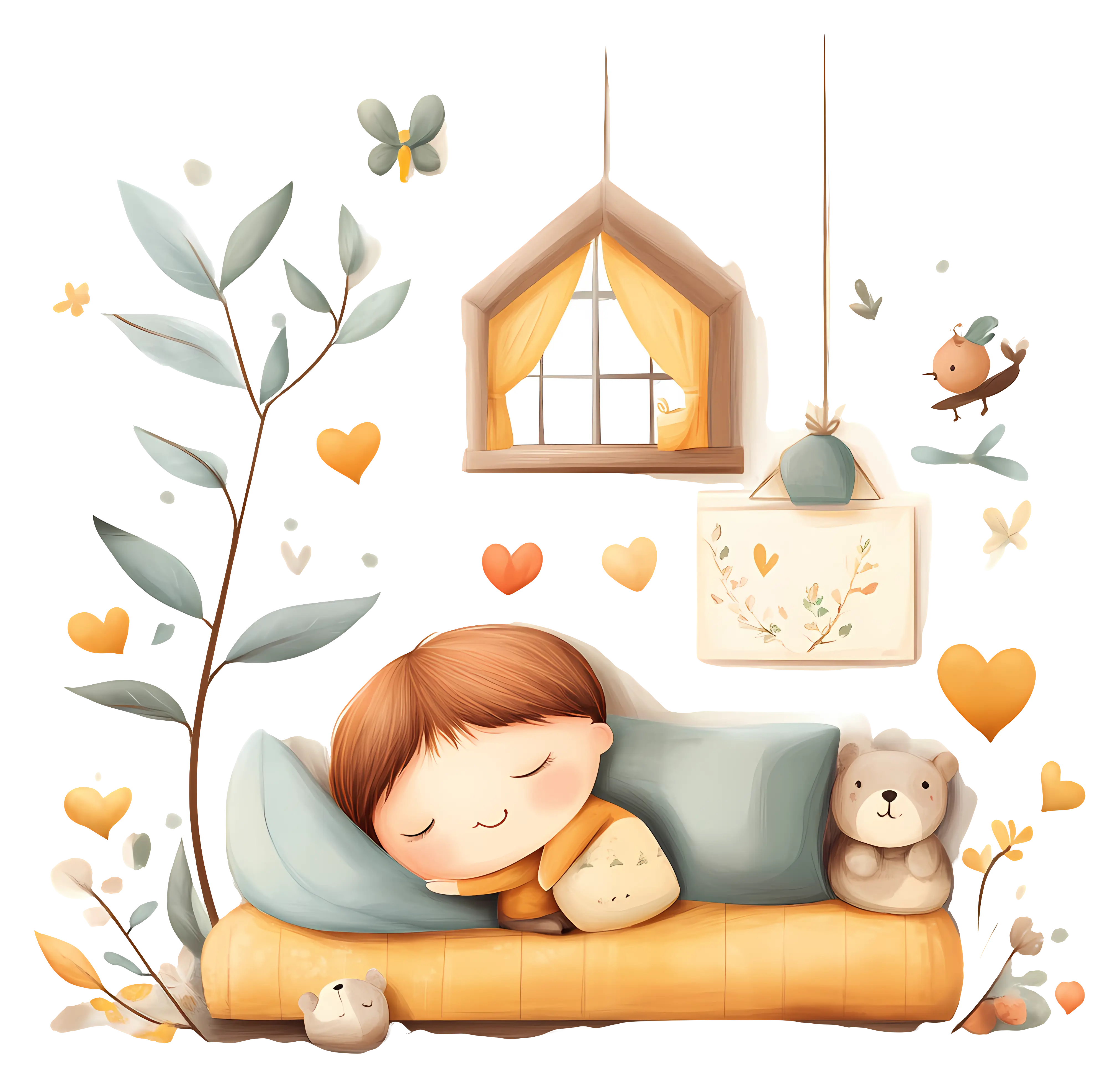 Sleeping Child in Cozy Room