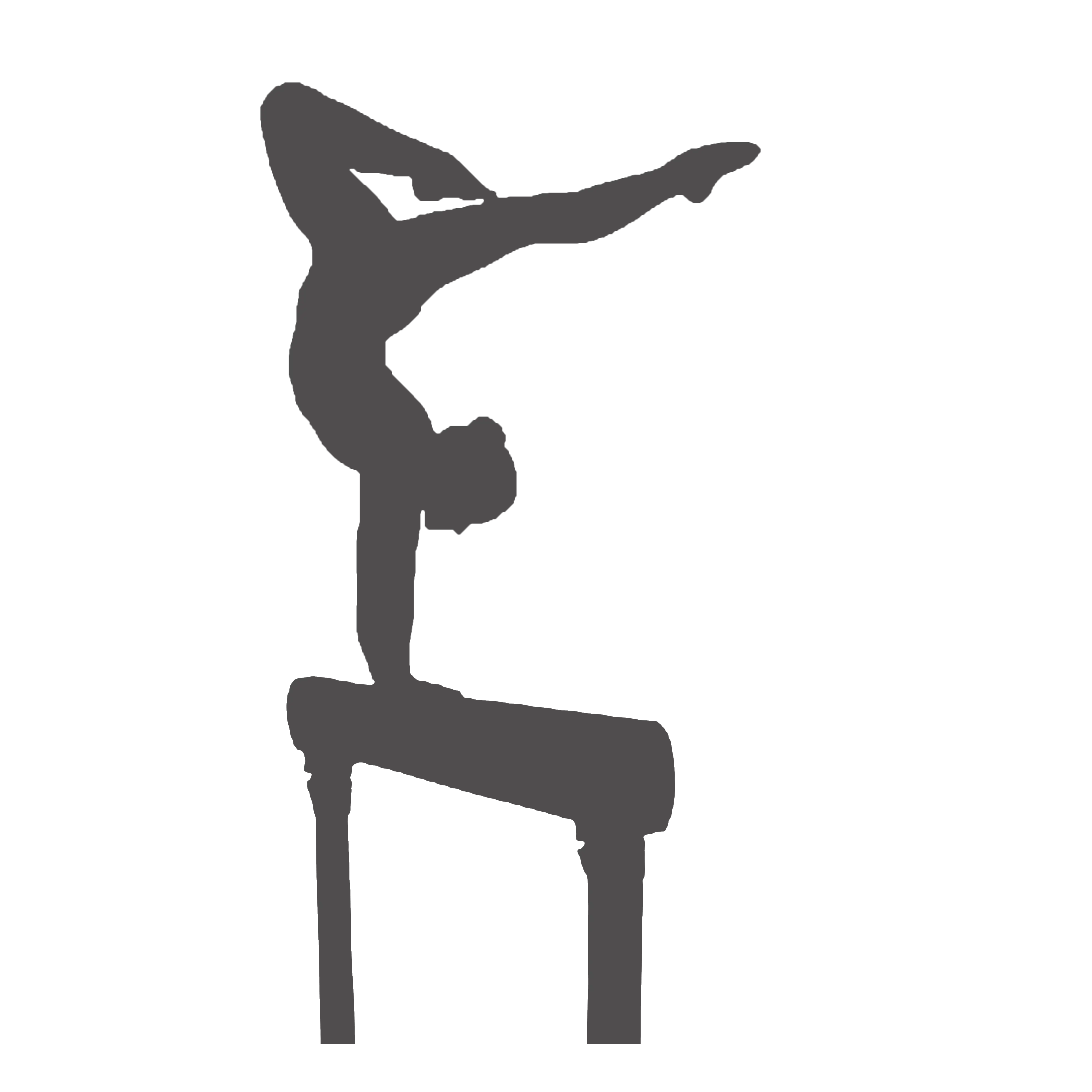 Gymnast Performing on Balance Beam